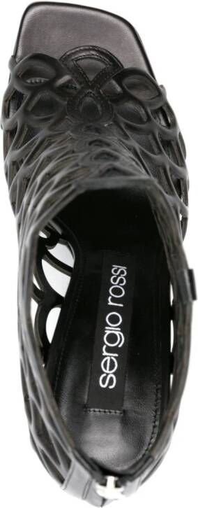 Sergio Rossi Mermaid 100mm sandalen met uitgesneden details Zwart