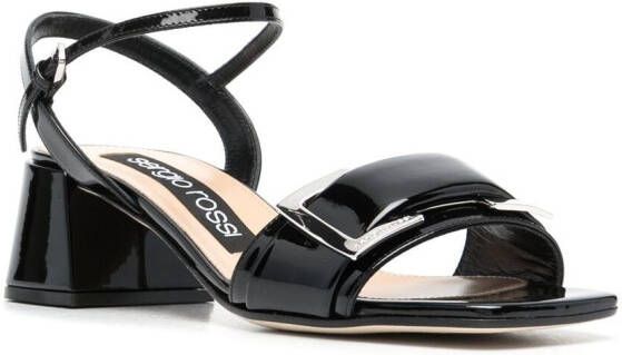 Sergio Rossi Sandalen met plakkaat Zwart