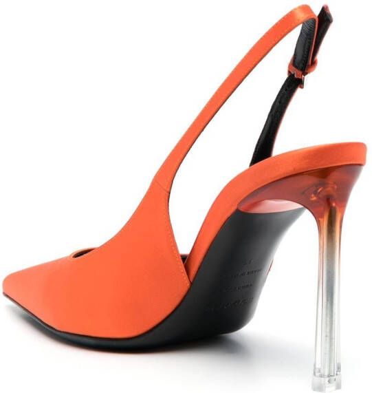 Sergio Rossi Slingback pumps met puntige neus Oranje