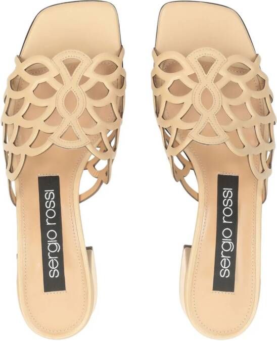 Sergio Rossi Sr Mermaid 45 muiltjes Beige