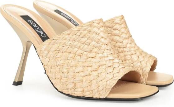 Sergio Rossi Sr Seville raffia muiltjes Beige