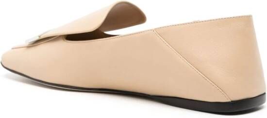 Sergio Rossi SR1 leren ballerina's Beige