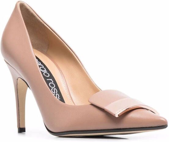 Sergio Rossi sr1 pumps met logoplakkaat Beige