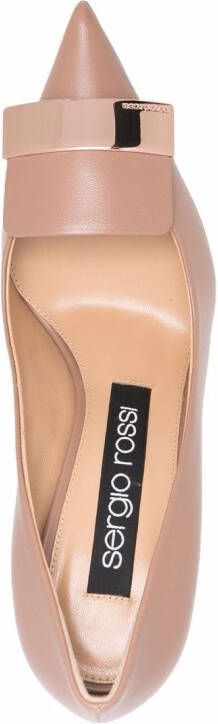 Sergio Rossi sr1 pumps met logoplakkaat Beige