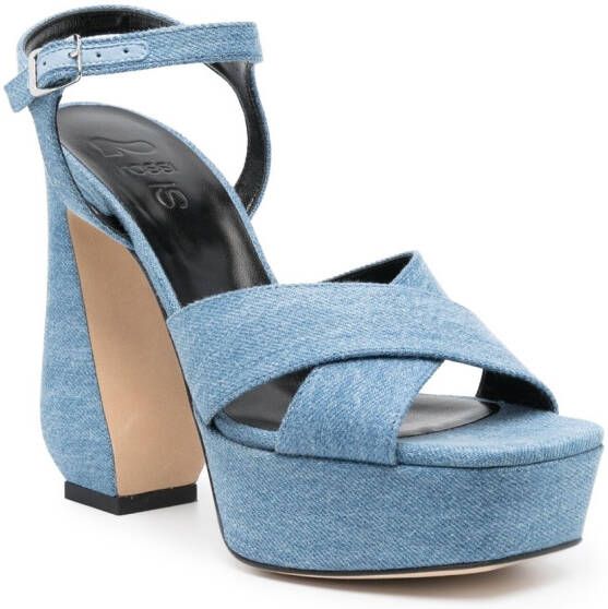 Si Rossi Sandalen met bewerkte hak Blauw