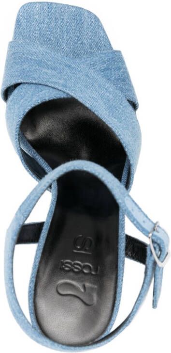 Si Rossi Sandalen met bewerkte hak Blauw