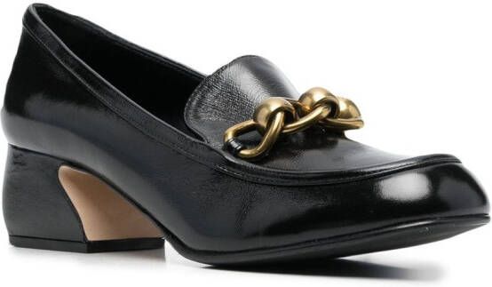 Si Rossi Loafer pumps met schakelketting Zwart