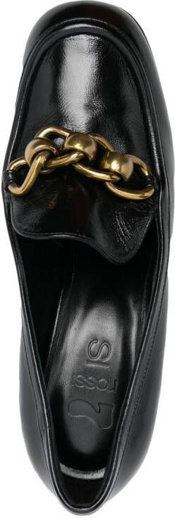 Si Rossi Loafer pumps met schakelketting Zwart