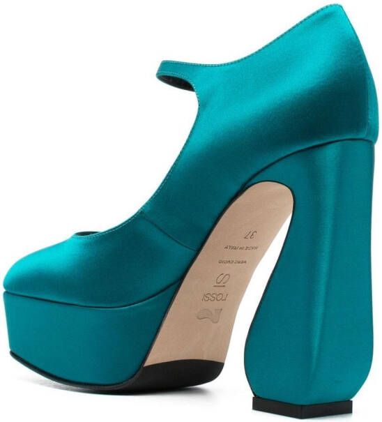 Si Rossi Mary Jane pumps met plateauzool Blauw