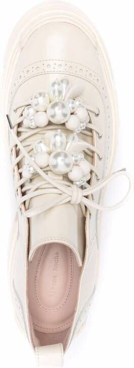 Simone Rocha Brogues met plateauzool Beige