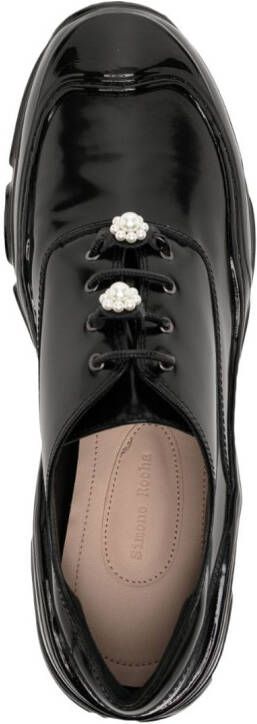 Simone Rocha Low Trek leren Oxford schoenen Zwart