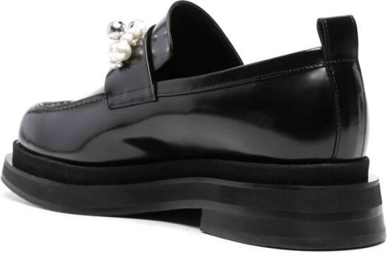 Simone Rocha Leren loafers Zwart