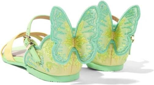 Sophia Webster Mini Leren sandalen met patroon Groen