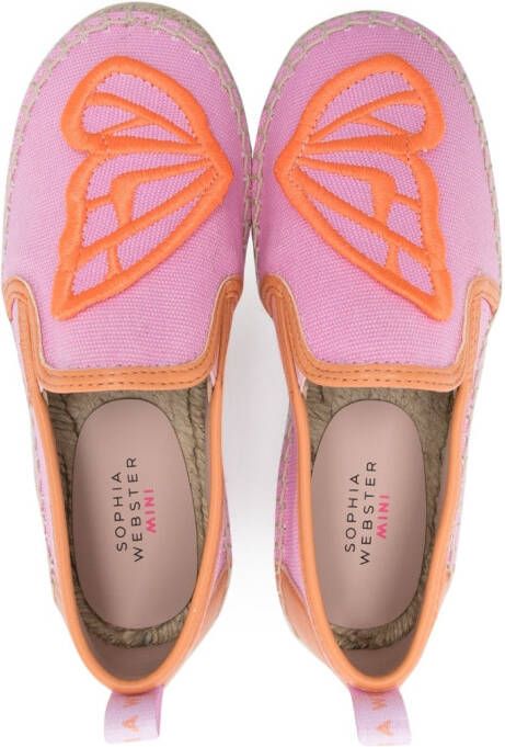 Sophia Webster Mini Espadrilles met vlinderpatch Roze