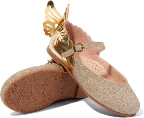 Sophia Webster Mini Chiara leren ballerina's Goud