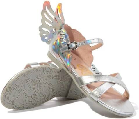 Sophia Webster Mini Evangeline leren sandalen Zilver