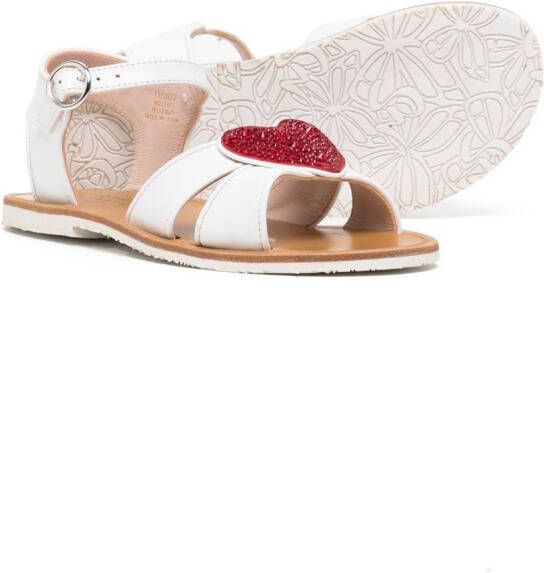 Sophia Webster Mini Sandalen met hart patch Wit