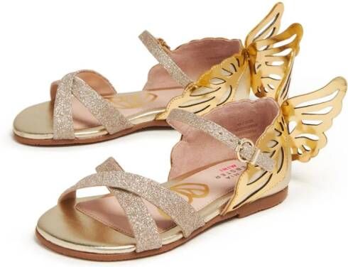 Sophia Webster Mini Heavenly Wing leren sandalen met applicatie Goud