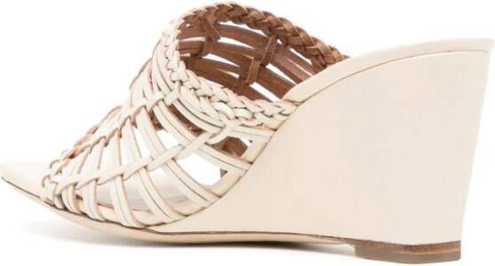 STAUD Blair sandalen met sleehak Beige