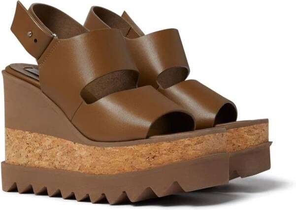 Stella McCartney Elyse sandalen met sleehak Bruin