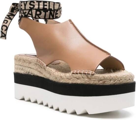 Stella McCartney Gaia 80mm espadrilles met plateauzool Beige