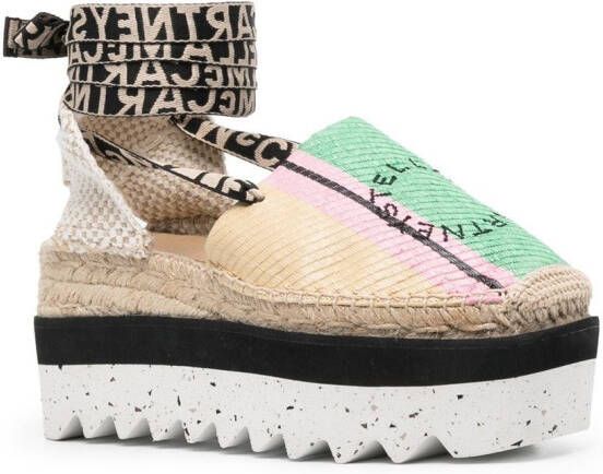 Stella McCartney Gaia espadrilles met plateauzool Roze