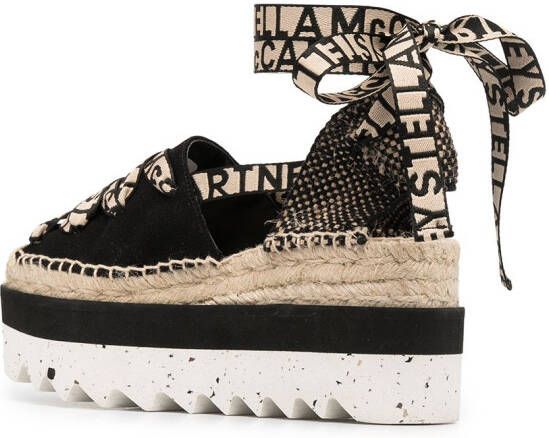 Stella McCartney Gaia espadrilles met plateauzool Zwart