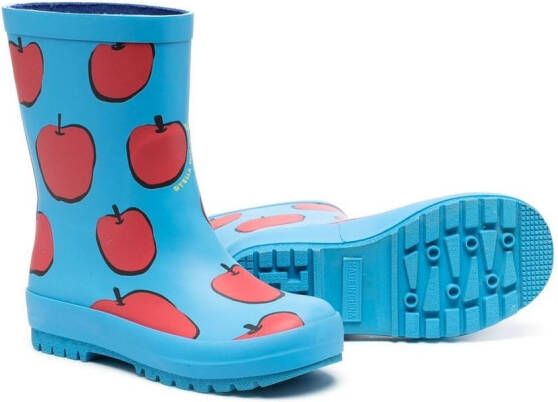 Stella McCartney Kids Regenlaarzen met appelprint Blauw