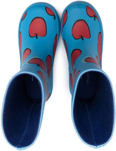 Stella McCartney Kids Regenlaarzen met appelprint Blauw