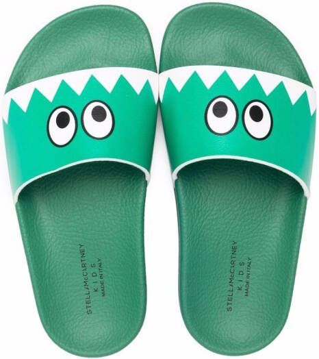 Stella McCartney Kids Slippers met print Groen