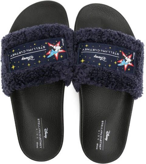 Stella McCartney Kids x Disney slippers met logopatch Blauw