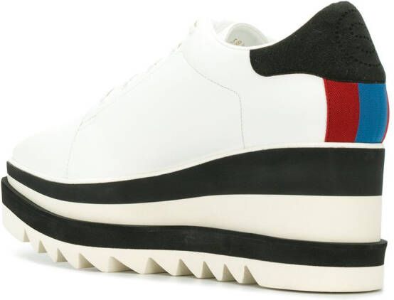 Stella McCartney Sneakers met gestreepte plateauzool Wit