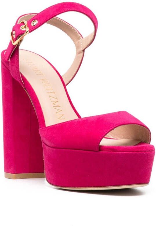 Stuart Weitzman Sandalen met plateauzool Roze