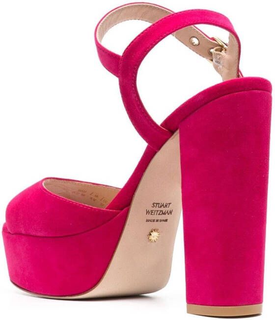 Stuart Weitzman Sandalen met plateauzool Roze