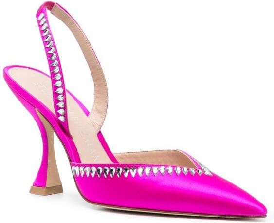 Stuart Weitzman Slingback pumps met kristallen Roze