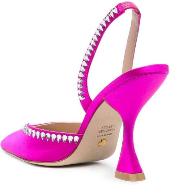 Stuart Weitzman Slingback pumps met kristallen Roze