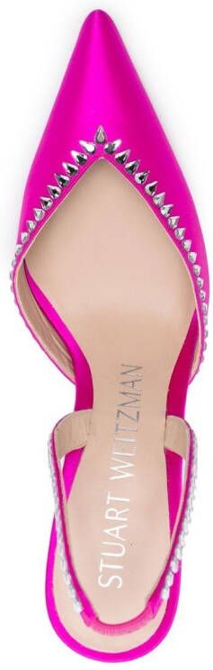 Stuart Weitzman Slingback pumps met kristallen Roze