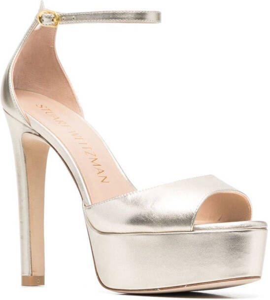 Stuart Weitzman Disco sandalen met plateauzool Goud