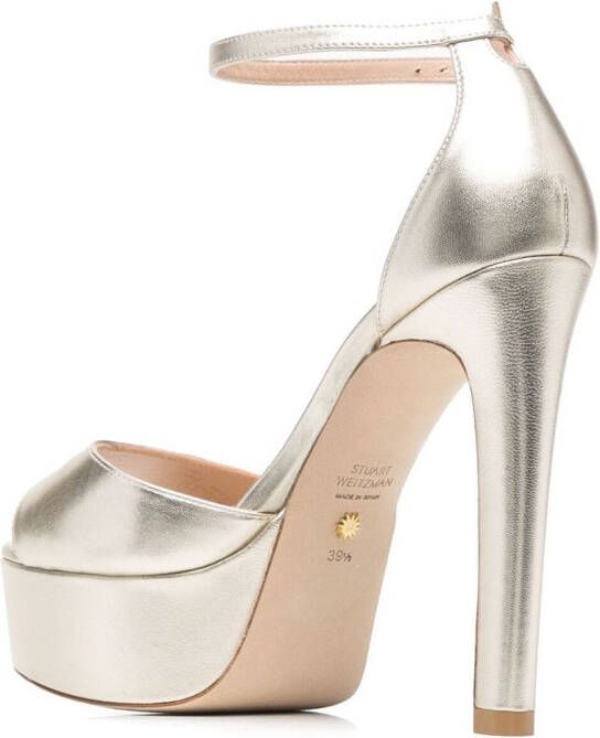 Stuart Weitzman Disco sandalen met plateauzool Goud