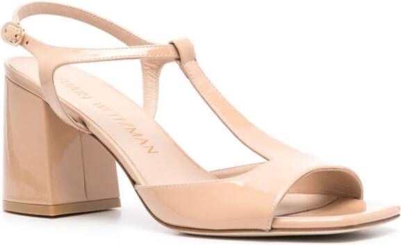 Stuart Weitzman Flareblock 75 mm sandalen Beige