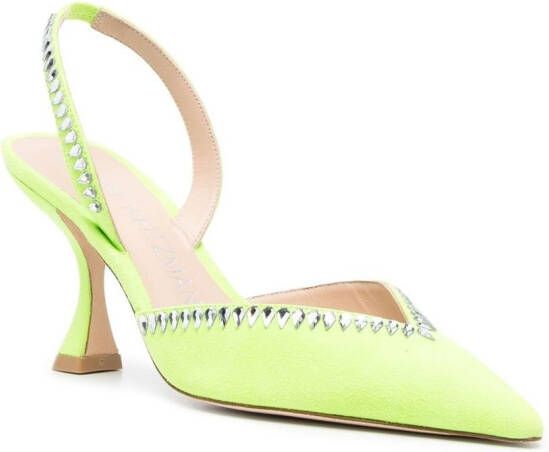 Stuart Weitzman Gemcut XCurve slingback pumps Groen