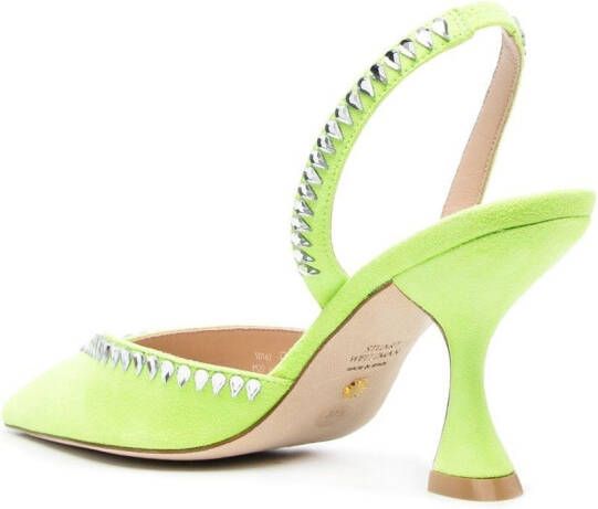 Stuart Weitzman Gemcut XCurve slingback pumps Groen