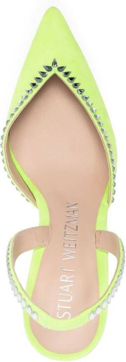 Stuart Weitzman Gemcut XCurve slingback pumps Groen