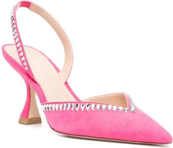 Stuart Weitzman Gemcut XCurve slingback pumps Roze