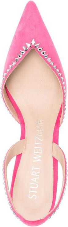 Stuart Weitzman Gemcut XCurve slingback pumps Roze