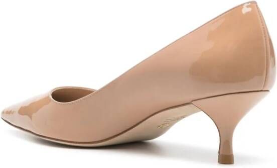 Stuart Weitzman Kitten leren pumps Beige