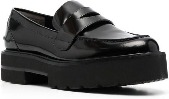 Stuart Weitzman Leren loafers Zwart