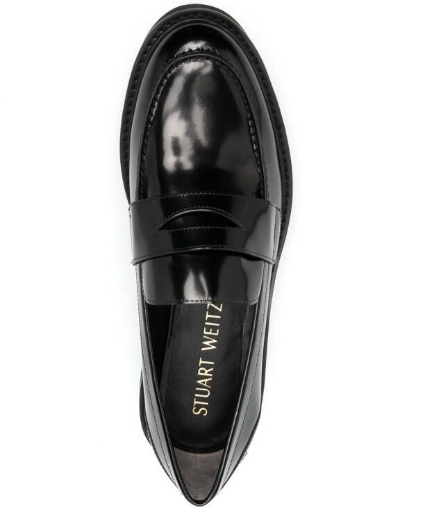 Stuart Weitzman Leren loafers Zwart