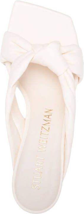 Stuart Weitzman Leren muiltjes Wit