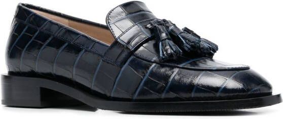 Stuart Weitzman Loafers met krokodillenleer-effect Blauw